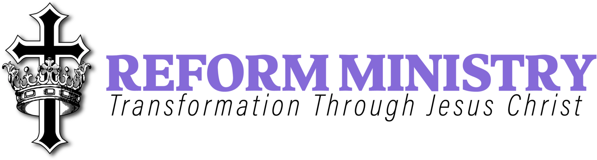 Cross with crown, "Reform Ministry" text logo.
